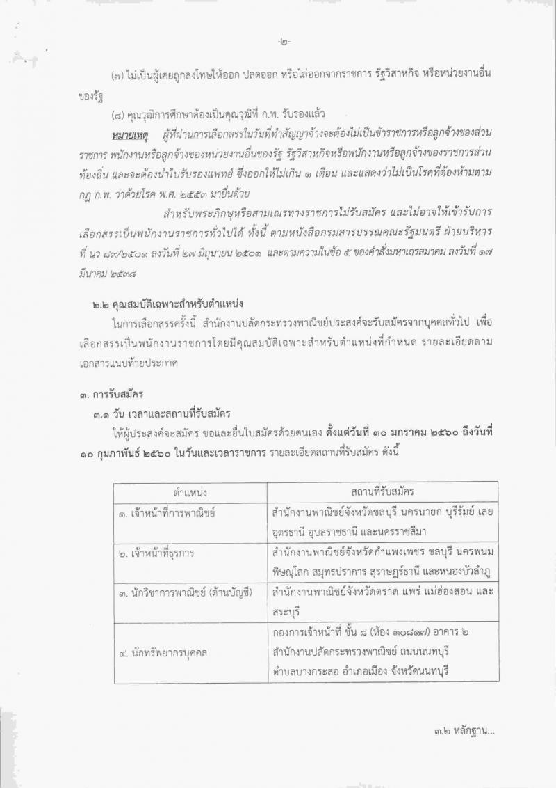 สำนักงานปลัดกระทรวงพาณิชย์ ประกาศรับสมัครบุคคลเพื่อเลือกสรรเป็นพนักงานราชการทั่วไป จำนวน 4 ตำแหน่ง 20 อัตรา (วุฒิ ปวช.ป.ตรี) รับสมัครสอบตั้งแต่วันที่ 30 ม.ค. – 10 ก.พ. 2560