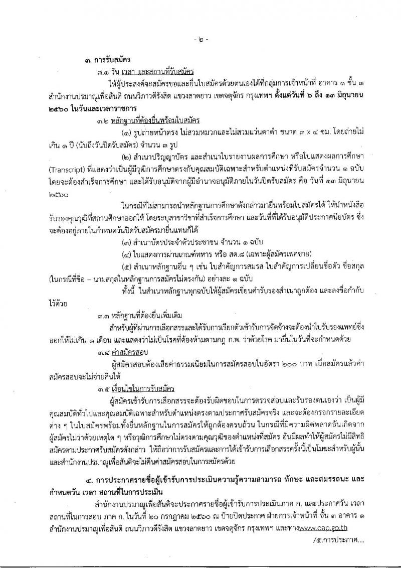 สำนักงานปรมาณูเพื่อสันติ ประกาศรับสมัครบุคคลเพื่อเลือกสรรเป็นพนักงานราชการทั่วไป ตำแหน่งนักวิเทศสัมพันธ์ จำนวน 2 อัตรา (วุฒิ ป.ตรี) รับสมัครสอบตั้งแต่วันที่ 6-13 ก.ค. 2560