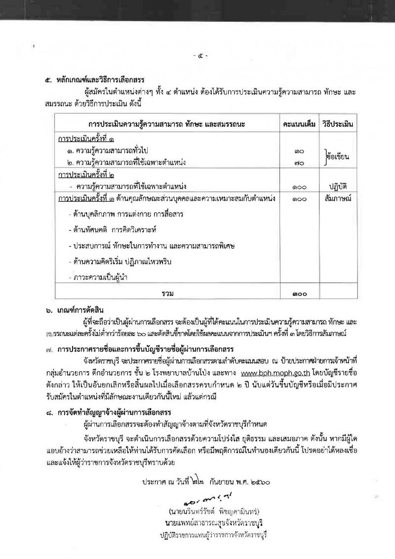 โรงพยาบาลบ้านโป่ง ประกาศรับสมัครบุคคลเพื่อเลือกสรรเป็นพนักงานราชการทั่วไป จำนวน 4 กลุ่มงาน 4 อัตรา (วุฒิ ป.ตรี) รับสมัครสอบตั้งแต่วันที่ 2-12 ต.ค. 2560