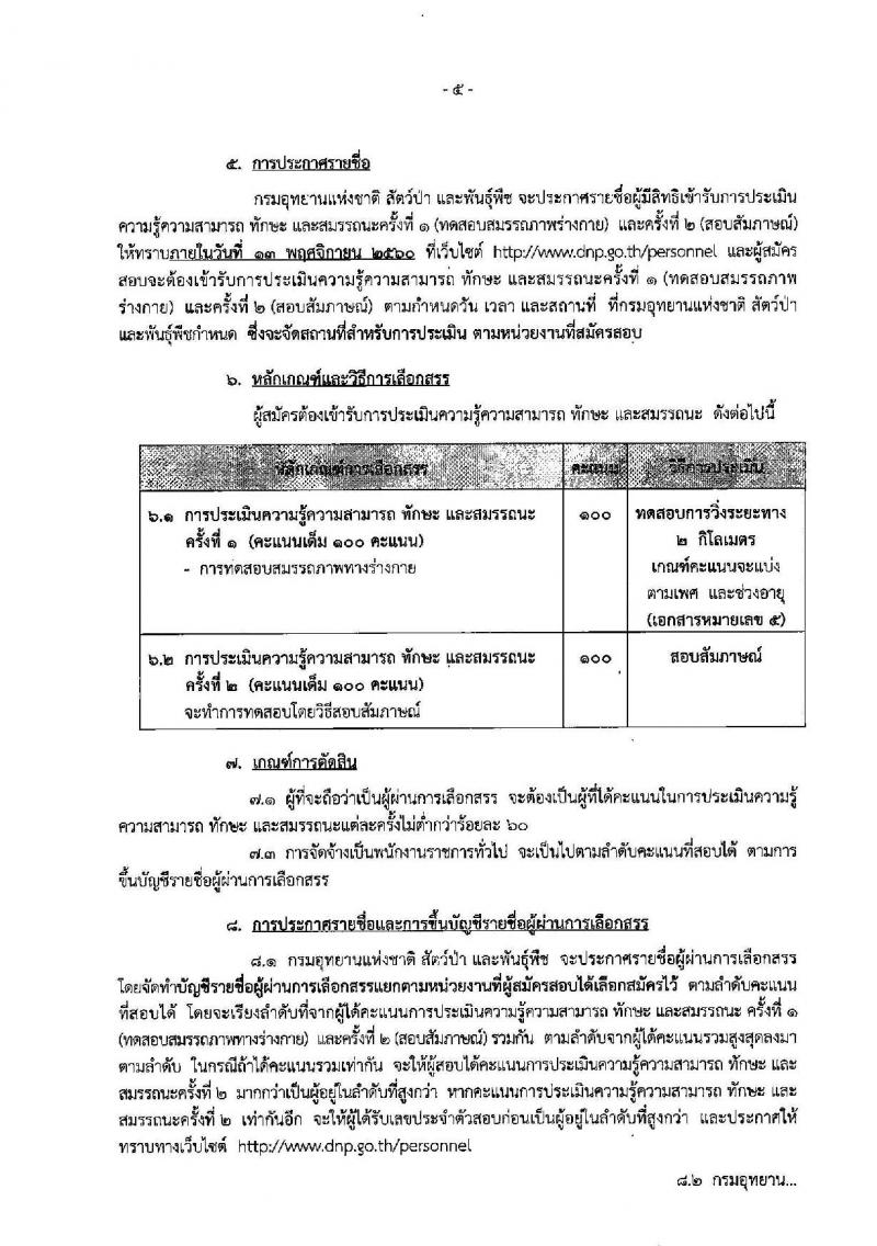 กรมอุทยานแห่งชาติ สัตว์ป่า และพันธุ์พืช ประกาศรับสมัครบุคคลเพื่อเลือกสรรเป็นพนักงานราชการทั่วไป ตำแหน่งพนักงานพิทักษ์ป่า จำนวน 444 อัตรา (วุฒิ ม.ต้น ม.ปลาย ปวช. ปวส.) รับสมัครสอบ ตั้งแต่วันที่ 19 ต.ค. – 3 พ.ย. 2560