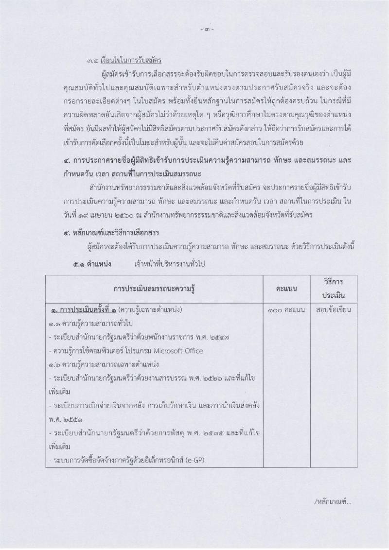 สำนักงานปลัดกระทรวงทรัพยากรธรรมชาติและสิ่งแวดล้อม ประกาศรับสมัครบุคคลเพื่อเลือกสรรเป็นพนักงานราชการทั่วไป จำนวน 6 อัตรา (วุฒิ ป.ตรี) รับสมัครสอบตั้งแต่วันที่ 3-10 เม.ย. 2560