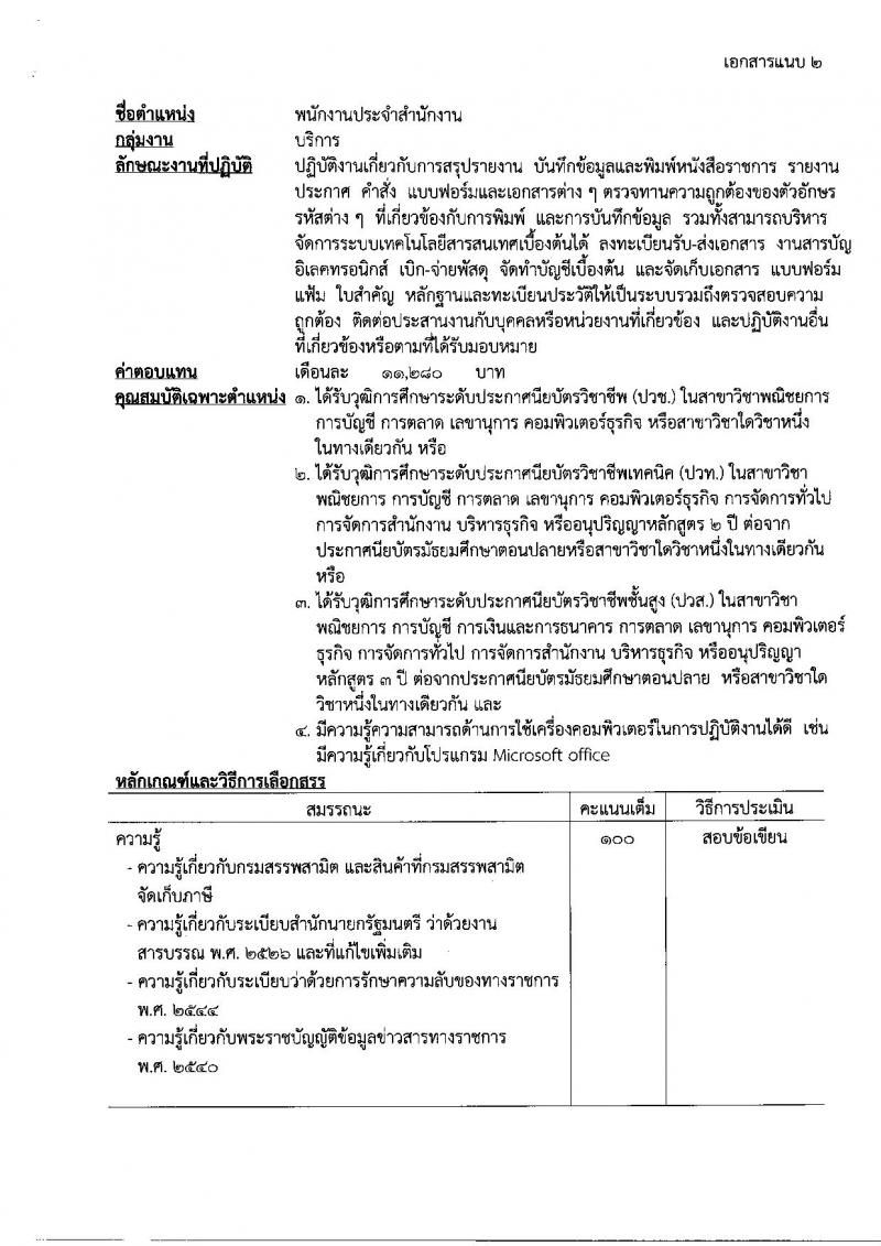กรมสรรพสามิต ประกาศรับสมัครบุคคล(พิการ) เพื่อเลือกสรรเป็นพนักงานราชการทั่วไปจำนวน 3 กลุ่มงาน 6 อัตรา (วุฒิ ปวช. ปวท. ปวส.) รับสมัครสอบทางอินเทอร์เน็ตตั้งแต่วันที่ 29 พ.ค. - 2 มิ.ย. 2560