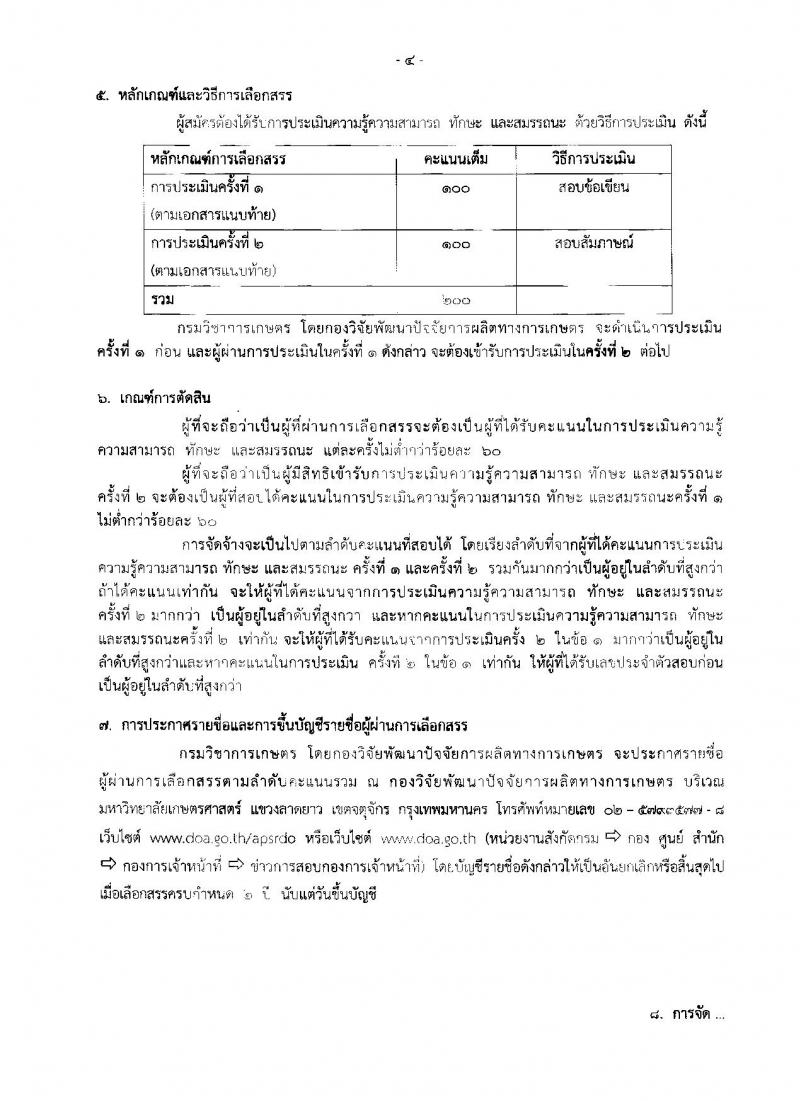 กรมวิชาการเกษตร ประกาศรับสมัครบุคคลเพื่อเลือกสรรเป็นพนักงานราชการทั่วไป จำนวน 4 ตำแหน่ง 4 อัตรา (วุฒิ ปวช. ปวส. ป.ตรี) รับสมัครสอบตั้งแต่วันที่ 20-26 มิ.ย. 2560