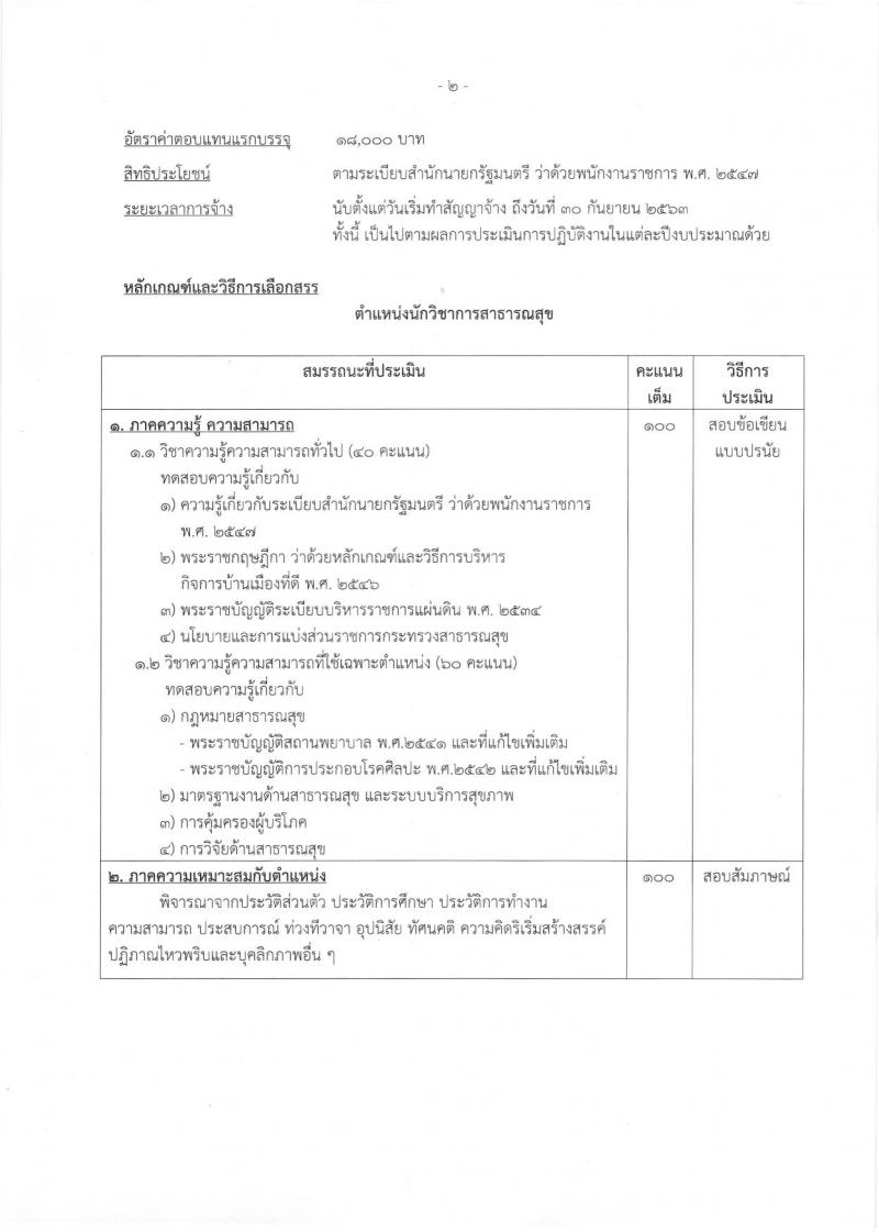 กรมสนับสนุนบริการสุขภาพ ประกาศรับสมัครบุคคลเพื่อเลือกสรรเป็นพนักงานราชการทั่วไป ตำแหน่งนักวิชาการสาธารณสุข จำนวน 2 อัตรา (วุฒิ ป.ตรี) รับสมัครสอบทางอินเทอร์เน็ต ตั้งแต่วันที่ 12-18 ก.ค. 2560