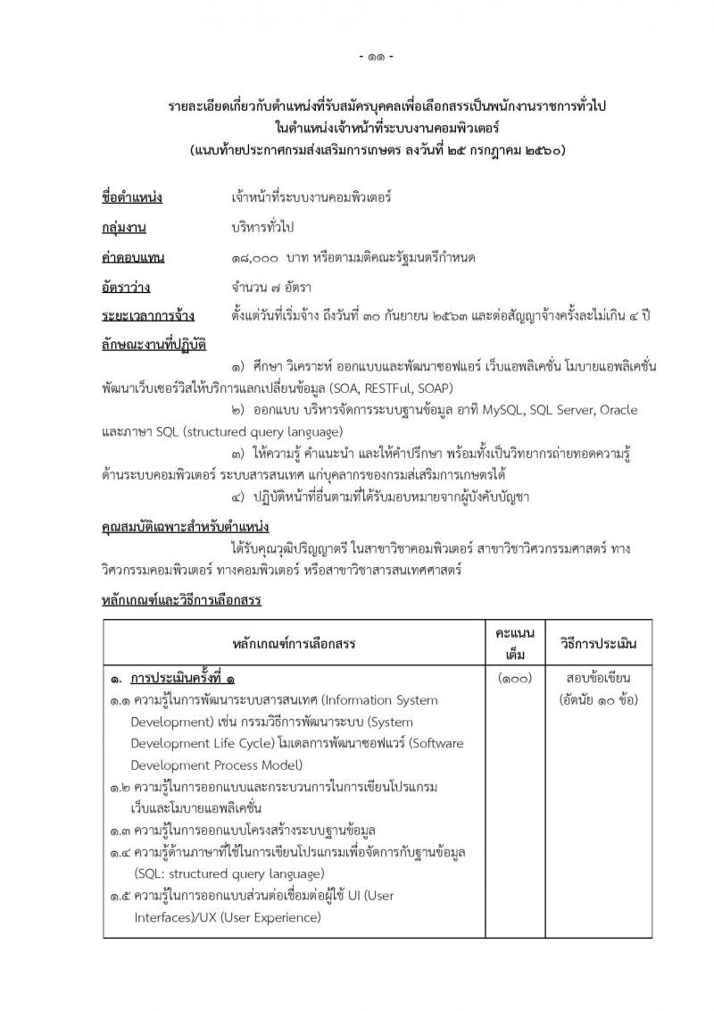 กรมส่งเสริมการเกษตร (ส่วนกลาง กรุงเทพมหานคร) ประกาศรับสมัครบุคคลเพื่อเลือกสรรเป็นพนักงานราชการ จำนวน 12 ตำแหน่ง 24 อัตรา (วุฒิ ปวส. ป.ตรี) รับสมัครสอบทางอินเทอร์เน็ต ตั้งแต่วันที่ 2-8 ส.ค. 2560