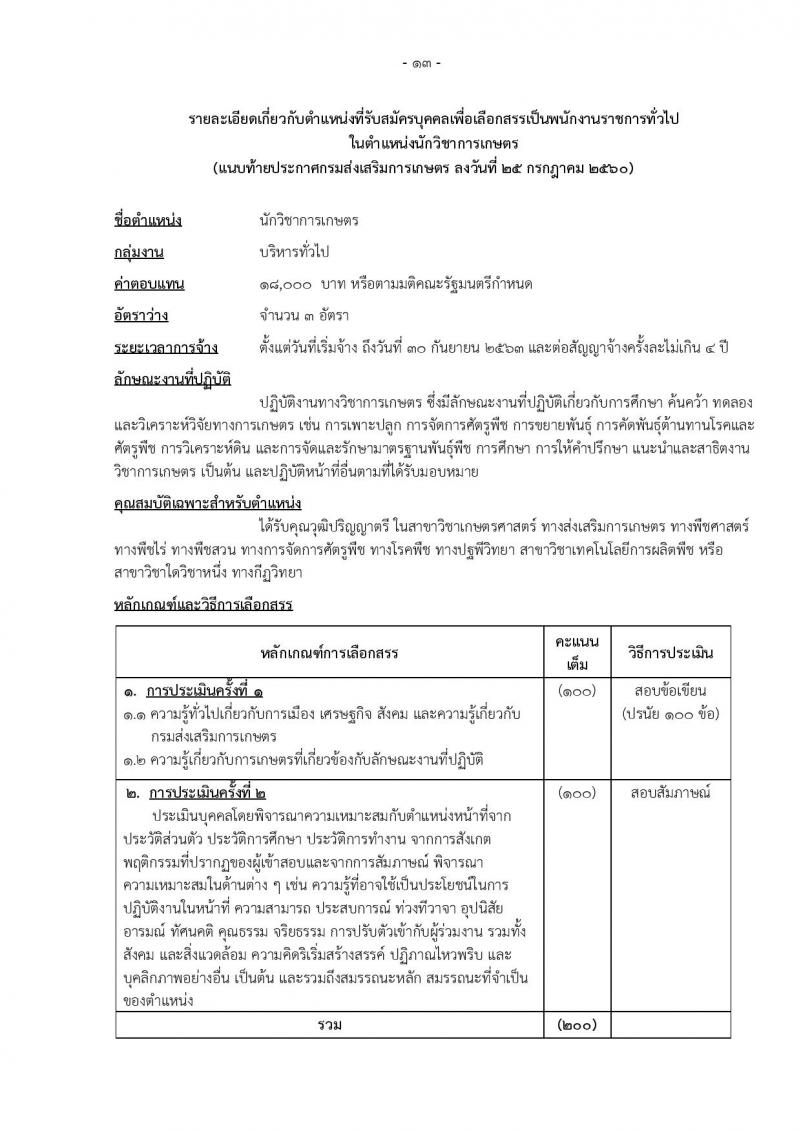 กรมส่งเสริมการเกษตร (ส่วนกลาง กรุงเทพมหานคร) ประกาศรับสมัครบุคคลเพื่อเลือกสรรเป็นพนักงานราชการ จำนวน 12 ตำแหน่ง 24 อัตรา (วุฒิ ปวส. ป.ตรี) รับสมัครสอบทางอินเทอร์เน็ต ตั้งแต่วันที่ 2-8 ส.ค. 2560