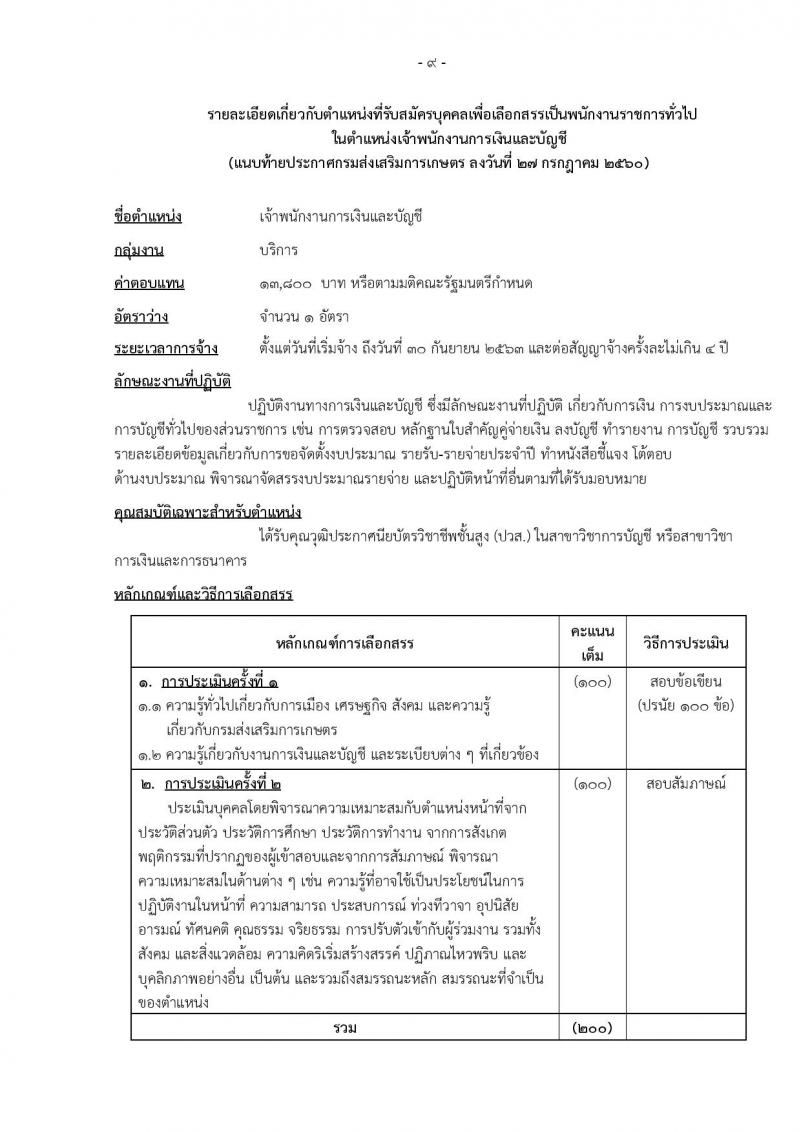 กรมส่งเสริมการเกษตร (จังหวัดสงขลา) ประกาศรับสมัครบุคคลเพื่อเลือกสรรเป็นพนักงานราชการั่วไป จำนวน 3 ตำแหน่ง 5 อัตรา (วุฒิ ปวส.) รับสมัครสอบทางอินเทอร์เน็ต ตั้งแต่วันที่ 4-10 ส.ค. 2560