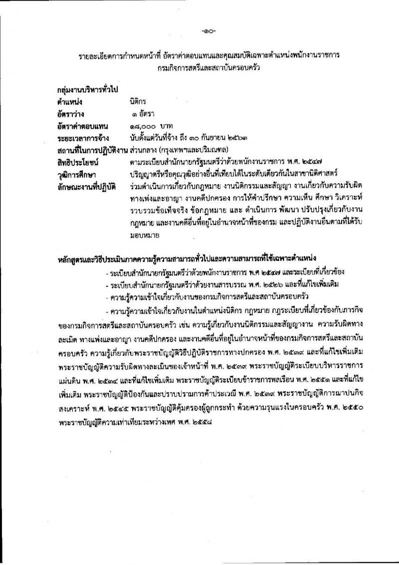 กรมกิจการสตรีและสถาบันครอบครัว ประกาศรับสมัครบุคคลเพื่อสรรหาและเลือกสรรเป็นพนักงานราชการทั่วไป จำนวน 9 ตำแหน่ง 13 อัตรา (วุฒิ ปวส. ป.ตรี) รับสมัครสอบทางอินเทอร์เน็ต ตั้งแต่วันที่ 7-13 ก.ย. 2560
