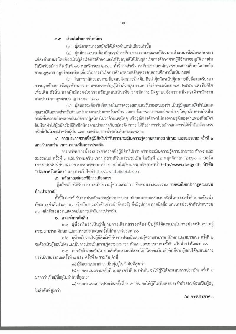 กรมทรัพยากรน้ำ ประกาศรับสมัครบุคคลเพื่อเลือกสรรเป็นพนักงานราชการทั่วไป ตำแหน่งเจ้าพนักงานธุรการ จำนวน 5 อัตรา (วุฒิ ปวส.) รับสมัครสอบทางอินเทอร์เน็ต ตั้งแต่วันที่ 10-16 พ.ย. 