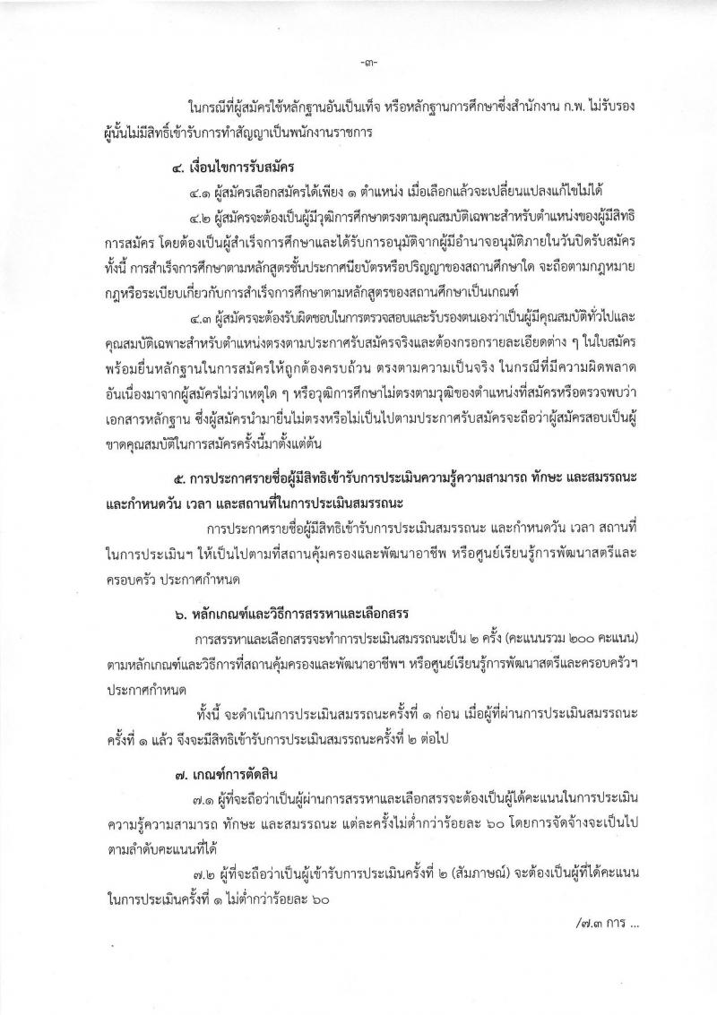 กรมกิจการสตรีและสถาบันครอบครัว ประกาศรับสมัครบุคคลเพื่อเลือกสรรเป็นพนักงานราชการทั่วไป (ส่วนภูมิภาค) จำนวน 22 ตำแหน่ง 23 อัตรา (วุฒิ ปวส.ป.ตรี) รับสมัครสอบตั้งแต่วันที่ 16-22 พ.ย. 2560