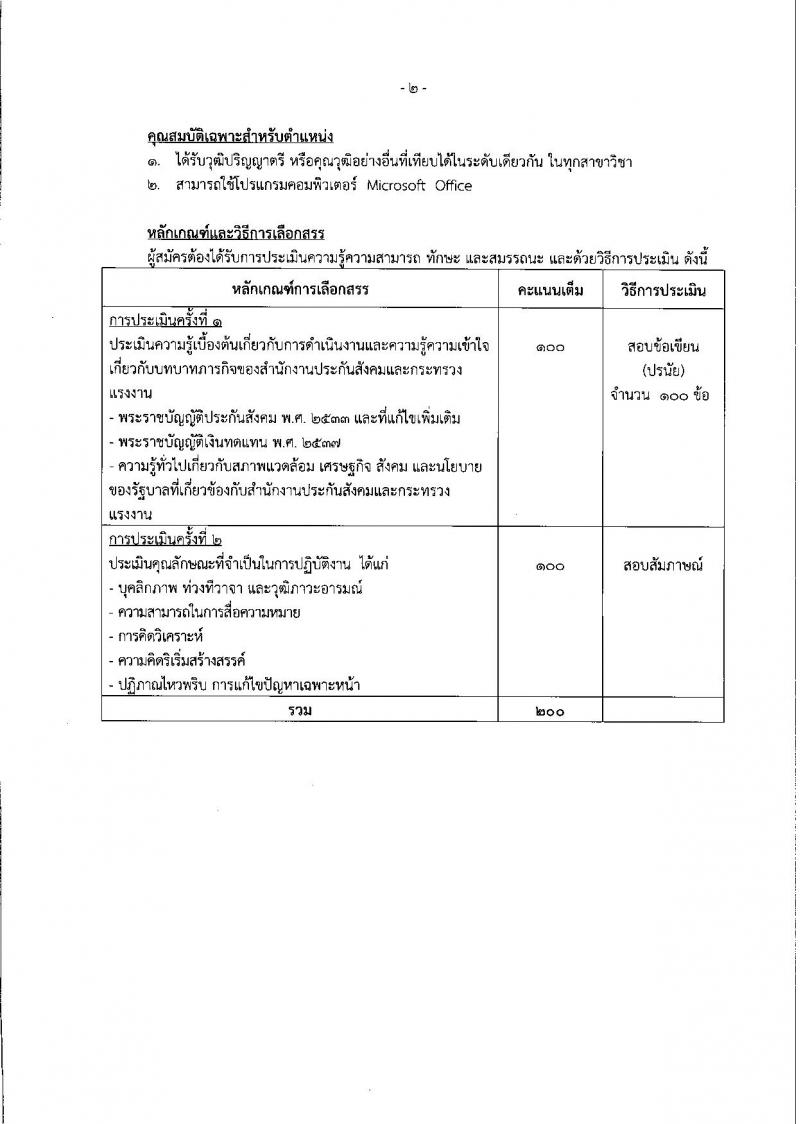 สำนักงานประกันสังคม ประกาศรับสมัครบุคคลเพื่อเลือกสรรเป็นพนักงานราชการทั่วไป จำนวน 5 ตำแหน่ง 11 อัตรา (วุฒิ ปวส.ป.ตรี) รับสมัครสอบทางอินเทอร์เน็ต ตั้งแต่วันที่ 19-29 ธ.ค. 2560
