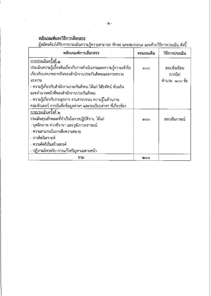 สำนักงานประกันสังคม ประกาศรับสมัครบุคคลเพื่อเลือกสรรเป็นพนักงานราชการทั่วไป จำนวน 5 ตำแหน่ง 11 อัตรา (วุฒิ ปวส.ป.ตรี) รับสมัครสอบทางอินเทอร์เน็ต ตั้งแต่วันที่ 19-29 ธ.ค. 2560