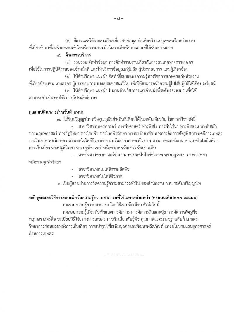 กรมส่งเสริมการเกษตร ประกาศรับสมัครสอบแข่งขันเพื่อบรรจุและแต่งตั้งบุคคลเข้ารับราชการ ตำแหน่งนักวิชาการส่งเสริมการเกษตรปฏิบัติการ จำนวน 12 อัตรา (วุฒิ ป.ตรี ป.โท) รับสมัครสอบทางอินเทอร์เน็ต ตั้งแต่วันที่ 27 ธ.ค.60 – 18 ม.ค. 61