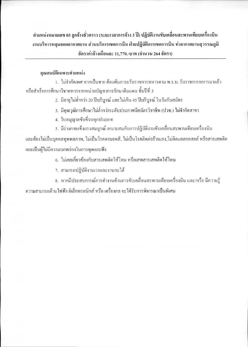 บริษัท ท่าอากาศยานไทย จำกัด (มหาชน) ประกาศรับสมัครบุคคลเพื่อคัดเลือกเป็นลูกจ้างชั่วคราว จำนวน 9 ตำแหน่ง 330 อัตรา (วุฒิ ม.ต้น ไม่ต่ำกว่า ปวช.) รับสมัครสอบตั้งแต่วันที่ 15 ม.ค. – 6 ก.พ. 2561