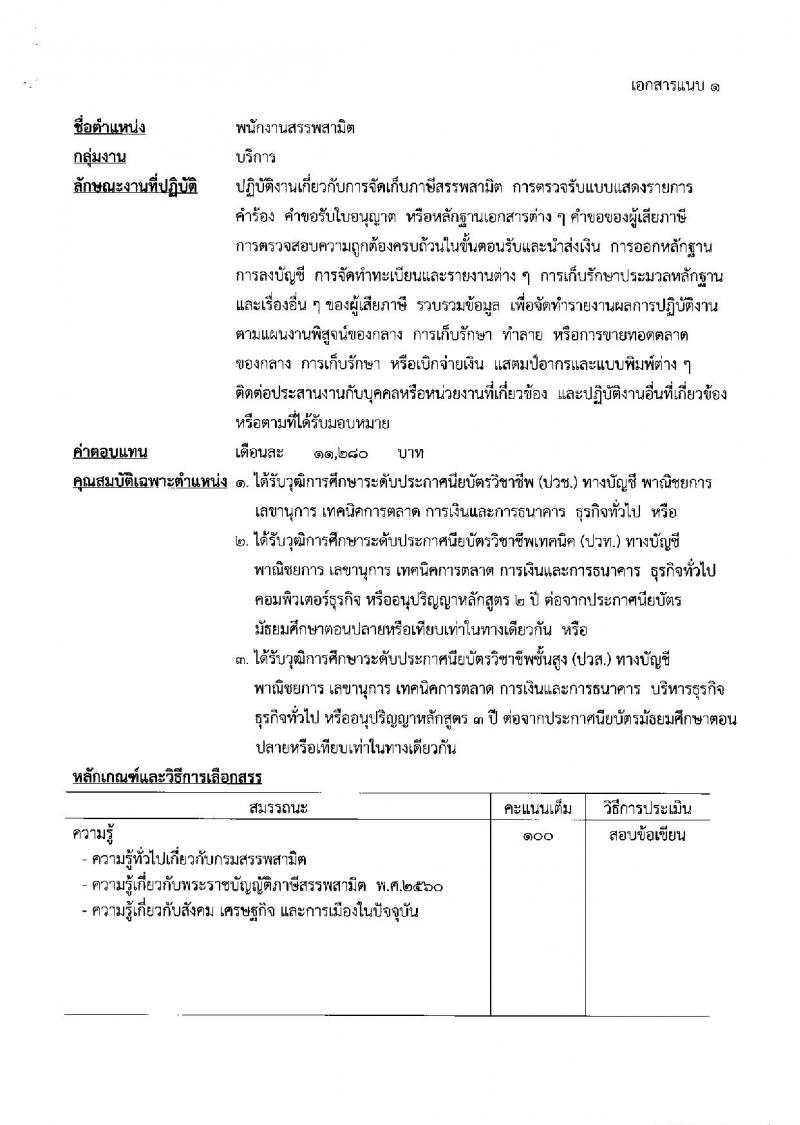 กรมสรรพสามิต ประกาศรับสมัครบุคคลเพื่อเลือกสรรเป็นพนักงานราชการทั่วไป จำนวน 2 อัตรา (วุฒิ ปวช. ปวท. ปวส.) รับสมัครสอบตั้งแต่วันที่ 19-23 ก.พ. 2561