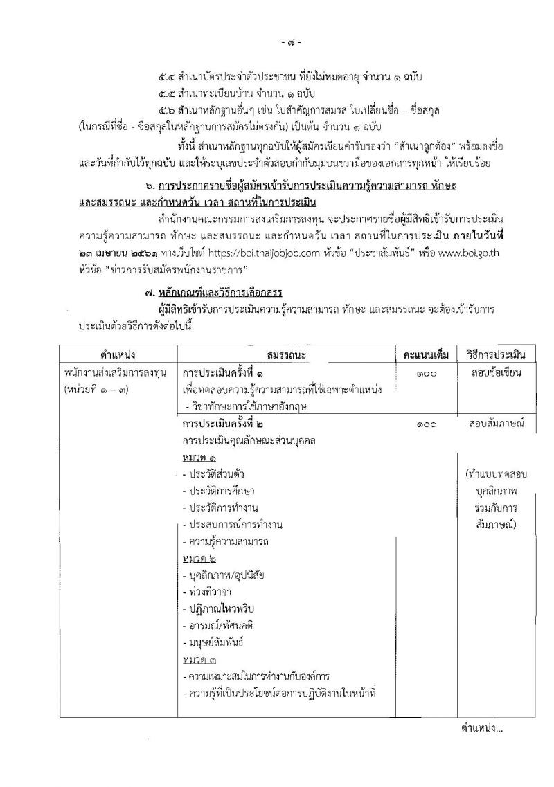 สำนักงานคณะกรรมการส่งเสริมการลงทุน ประกาศรับสมัครบุคคลเพื่อเลือกสรรเป็นพนักงานราชการ จำนวน 8 อัตรา (วุฒิ ป.ตรี ป.โท) รับสมัครสอบทางอินเทอร์เน็ต ตั้งแต่วันที่ 28 มี.ค. – 3 เม.ย. 2561