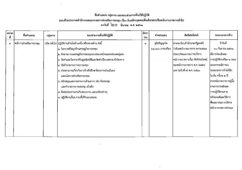 สำนักงานคณะกรรมการส่งเสริมการลงทุน ประกาศรับสมัครบุคคลเพื่อเลือกสรรเป็นพนักงานราชการ จำนวน 8 อัตรา (วุฒิ ป.ตรี ป.โท) รับสมัครสอบทางอินเทอร์เน็ต ตั้งแต่วันที่ 28 มี.ค. – 3 เม.ย. 2561