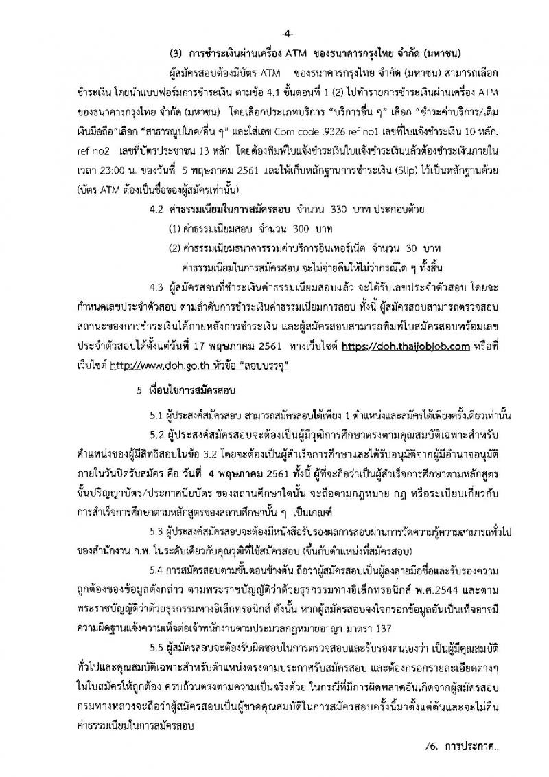 กรมทางหลวง ประกาศรับสมัครสอบแข่งขันเพื่อบรรจุและแต่งตั้งบุคคลเข้ารับราชการในกรมทางหลวง จำนวน 4 ตำแหน่ง 39 อัตรา (วุฒิ ปวส. ป.ตรี ป.โท) รับสมัครสอบทางอินเทอร์เน็ต ตั้งแต่วันที่ 9 เม.ย. – 4 พ.ค. 2561