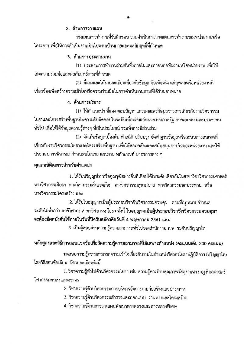 กรมทางหลวง ประกาศรับสมัครสอบแข่งขันเพื่อบรรจุและแต่งตั้งบุคคลเข้ารับราชการในกรมทางหลวง จำนวน 4 ตำแหน่ง 39 อัตรา (วุฒิ ปวส. ป.ตรี ป.โท) รับสมัครสอบทางอินเทอร์เน็ต ตั้งแต่วันที่ 9 เม.ย. – 4 พ.ค. 2561