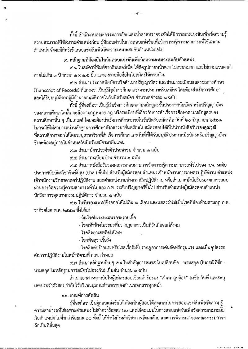 สำนักงานคณะกรรมการอ้อยและน้ำตาลทราย ประกาศรับสมัครสอบแข่งขันเพื่อบรรจุและแต่งตั้งบุคคลเข้ารับราชการ จำนวน 4 ตำแหน่ง 6 อัตรา (วุฒิ ปวส. ป.ตรี) รับสมัครสอบทางอินเทอร์เน็ต ตั้งแต่วันที่ 30 พ.ค. – 20 มิ.ย. 2561