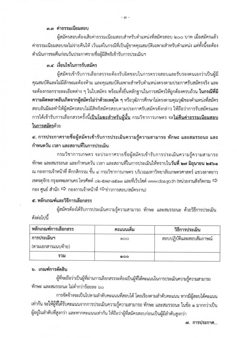 กรมวิชาการเกษตร ประกาศรับสมัครบุคคลเพื่อเลือกสรรเป็นพนักงานราชการทั่วไป จำนวน 2 อัตรา (วุฒิ ปวช.) รับสมัครสอบตั้งแต่วันที่ 18-22 มิ.ย. 2561