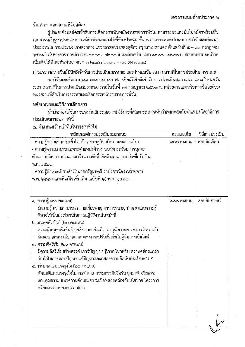 กรมประมง ประกาศรับสมัครบุคคลเพื่อเลือกสรรเป็นพนักงานราชการทั่วไป จำนวน 5 อัตรา (วุฒิ ปวช. ปวส. ป.ตรี) รับสมัครสอบตั้งแต่วันที่ 5-13 ก.ค. 2561
