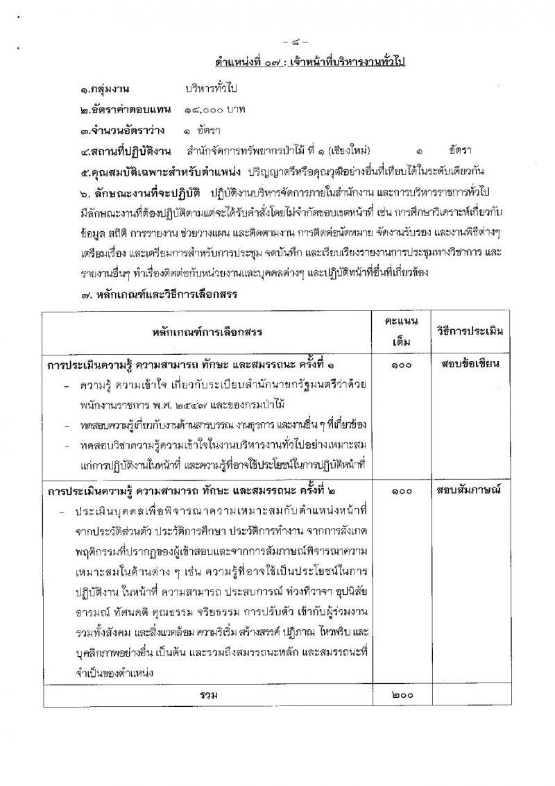 กรมป่าไม้ ประกาศรับสมัครบุคคลเพื่อเลือกสรรเป็นพนักงานราชการทั่วไป สังกัดกรมป่าไม้ จำนวน 8 ตำแหน่ง 19 อัตรา (วุฒิ ม.ต้น ม.ปลาย ปวช. ปวส.) รับสมัครสอบทางอินเทอร์เน็ต ตั้งแต่วันที่ 23-31 ก.ค. 2561