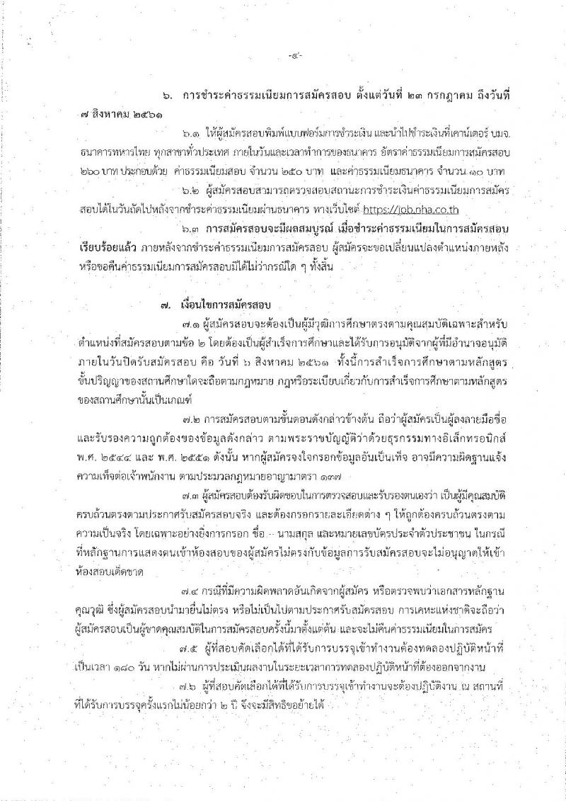 การเคหะแห่งชาติ ประกาศรับสมัครบุคคลสอบคัดเลือกบุคคลภายนอกเพื่อบรรจุและแต่งตั้งเป็นพนักงานการเคหะแห่งชาติ จำนวน 14 ตำแหน่ง 66 อัตรา (วุฒิ ปวส. ป.ตรี) รับสมัครสอบทางอินเทอร์เน็ต ตั้งแต่ 23 ก.ค. – 6 ส.ค. 2561