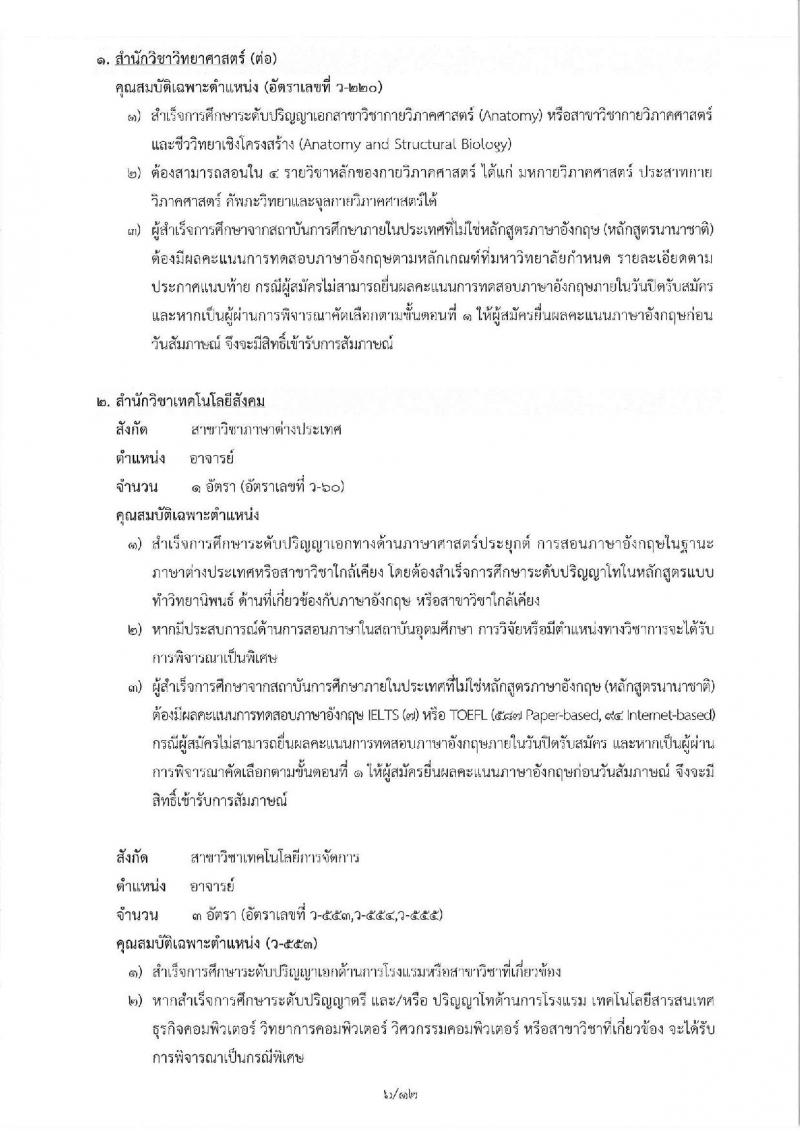 มหาวิทยาลัยเทคโนโลยีสุรนารี รับสมัครคัดเลือกบุคคลเพื่อบรรจุและแต่งตั้งเป็นพนักงานสายวิชาการ จำนวน 19 อัตรา (วุฒิ ป.โท ป.เอก) รับสมัครทางอีเมล ภายในวันที่ 28 ธ.ค. 2561
