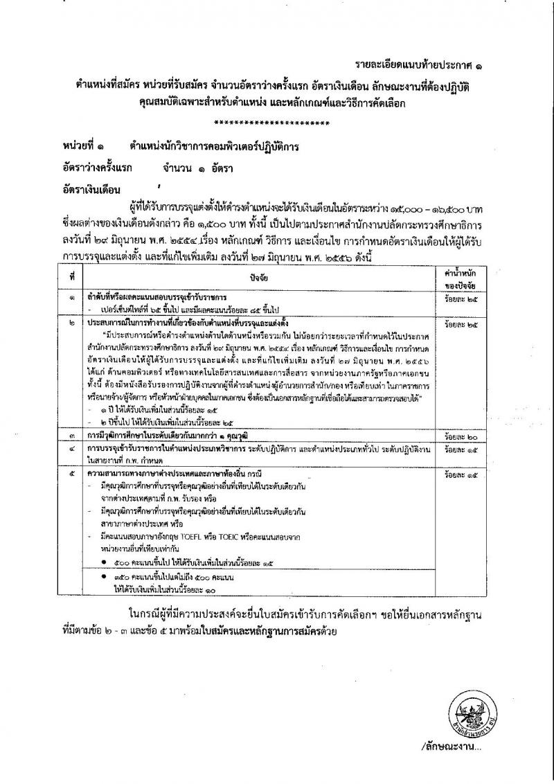 สำนักงานปลัดกระทรวงศึกษาธิการ รับสมัครคัดเลือก (คนพิการ) เพื่อบรรจุและแต่งตั้งบุคคลเข้ารับราชการ จำนวน 3 ตำแหน่ง 3 อัตรา (วุฒิ ป.ตรี) รับสมัคสอบตั้งแต่วันที่ 17-28 ธ.ค. 2561