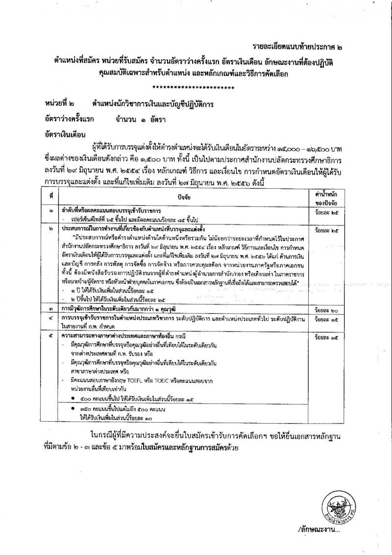 สำนักงานปลัดกระทรวงศึกษาธิการ รับสมัครคัดเลือก (คนพิการ) เพื่อบรรจุและแต่งตั้งบุคคลเข้ารับราชการ จำนวน 3 ตำแหน่ง 3 อัตรา (วุฒิ ป.ตรี) รับสมัคสอบตั้งแต่วันที่ 17-28 ธ.ค. 2561