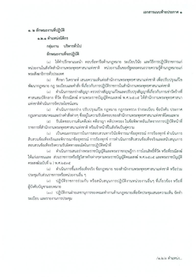 สำนักงานพระพุทธศาสนาแห่งชาติ รับสมัครบุคคลเพื่อเลือกสรรเป็นพนักงานราชการทั่วไป จำนวน 2 ตำแหน่ง 3 อัตรา (วุฒิ ป.ตรี) รับสมัครสอบตั้งแต่วันที่ 20-26 ก.พ. 2562