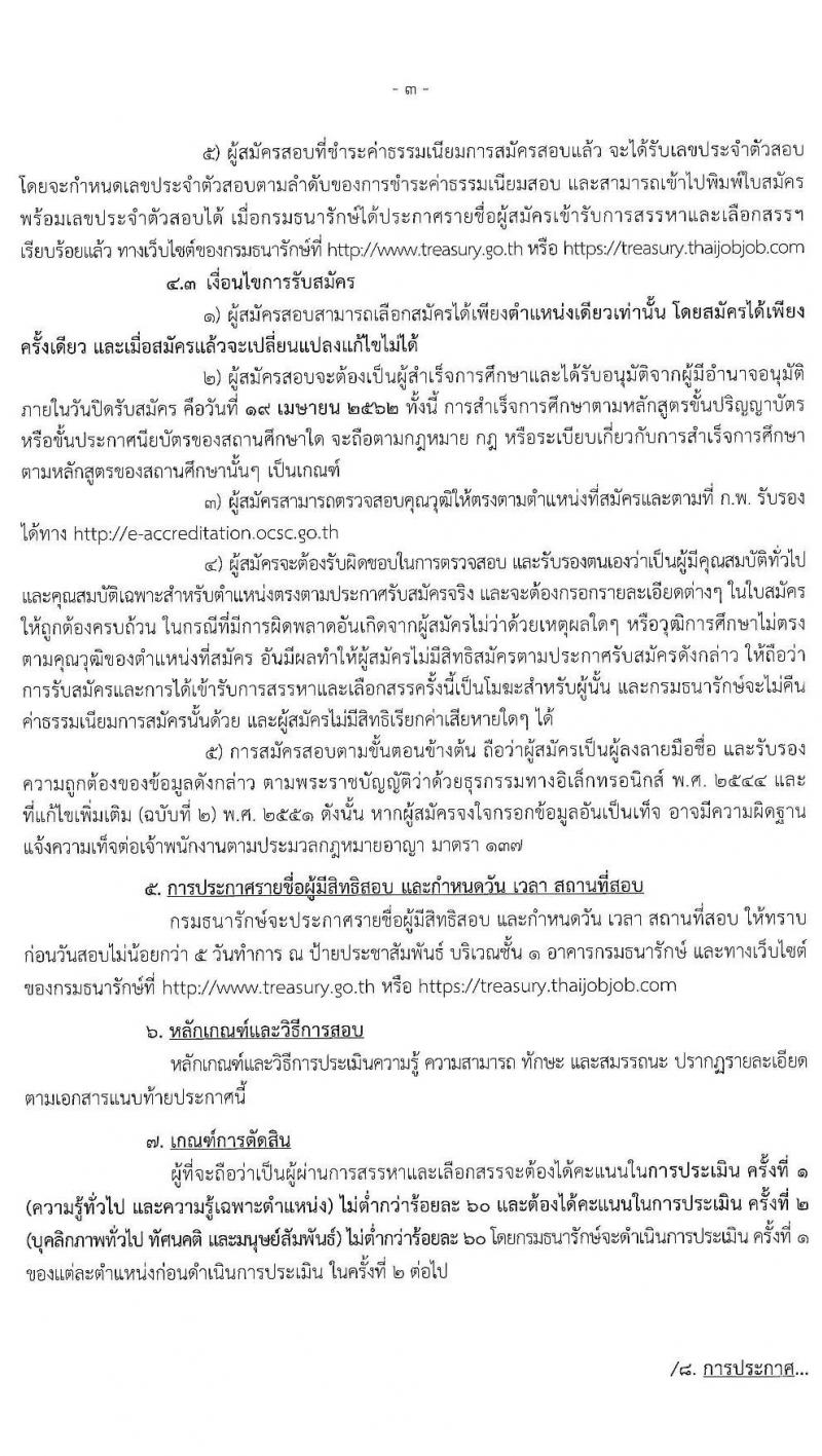 กรมธนารักษ์ รับสมัครบุคคลเพื่อสรรหาเลือกเลือกสรรเป็นพนักงานราชการทั่วไป จำนวน 5 ตำแหน่ง 9 อัตรา (วุฒิ ม.ต้น ปวช. ปวส. ป.ตรี) รับสมัครสอบทางอินเทอร์เน็ต ตั้งแต่วันที่ 9-19 เม.ย. 2562