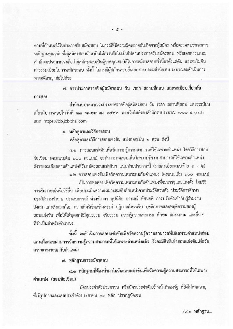 สำนักงบประมาณ รับสมัครสอบแข่งขันเพื่อบรรจุและแต่งตั้งบุคคลเข้ารับราชการตำแหน่งนักวิเคราะห์นโยบายและแผนปฏิบัติการ จำนวนครั้งแรก 30  อัตรา (วุฒิ ป.ตรี ป.โท) รับสมัครสอบทางอินเทอร์เน็ต ตั้งแต่วันที่ 9 เม.ย. – 2 พ.ค. 2562