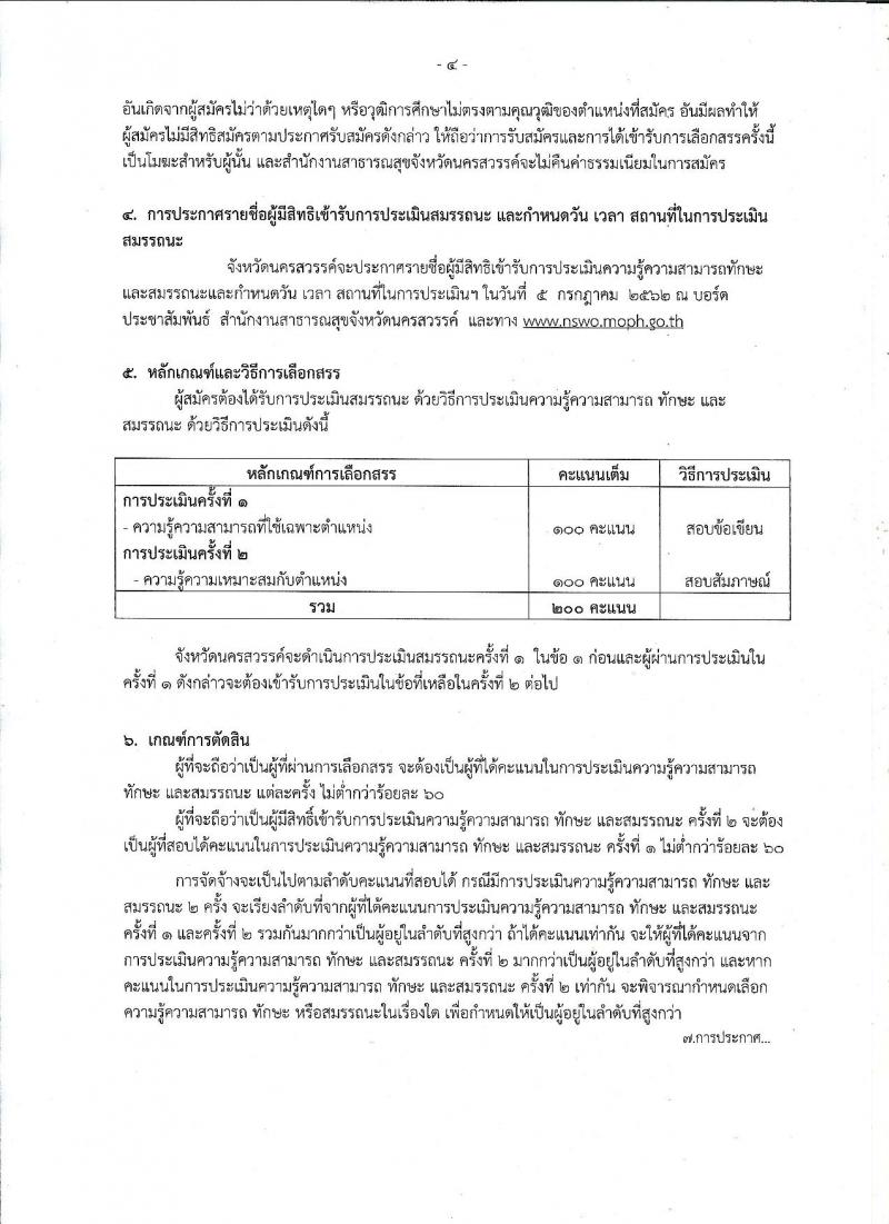 สาธารณสุขจังหวัดนครสวรรค์ รับสมัครสอบเป็น พนักงานราชการ