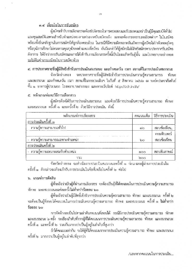 สาธารณสุขจังหวัดอ่างทอง รับสมัครสอบเป็น พนักงานราชการ