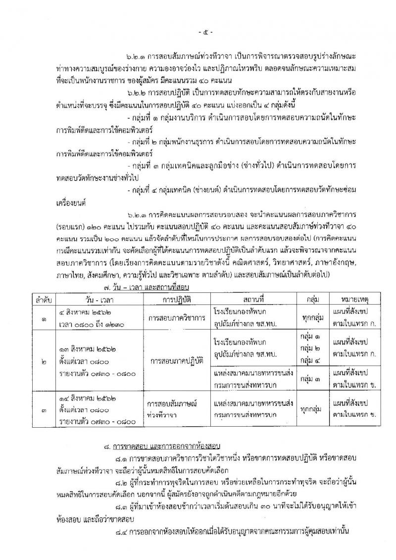 กรมการขนส่งทหารบก รับสมัครสอบเป็น พนักงานราชการ