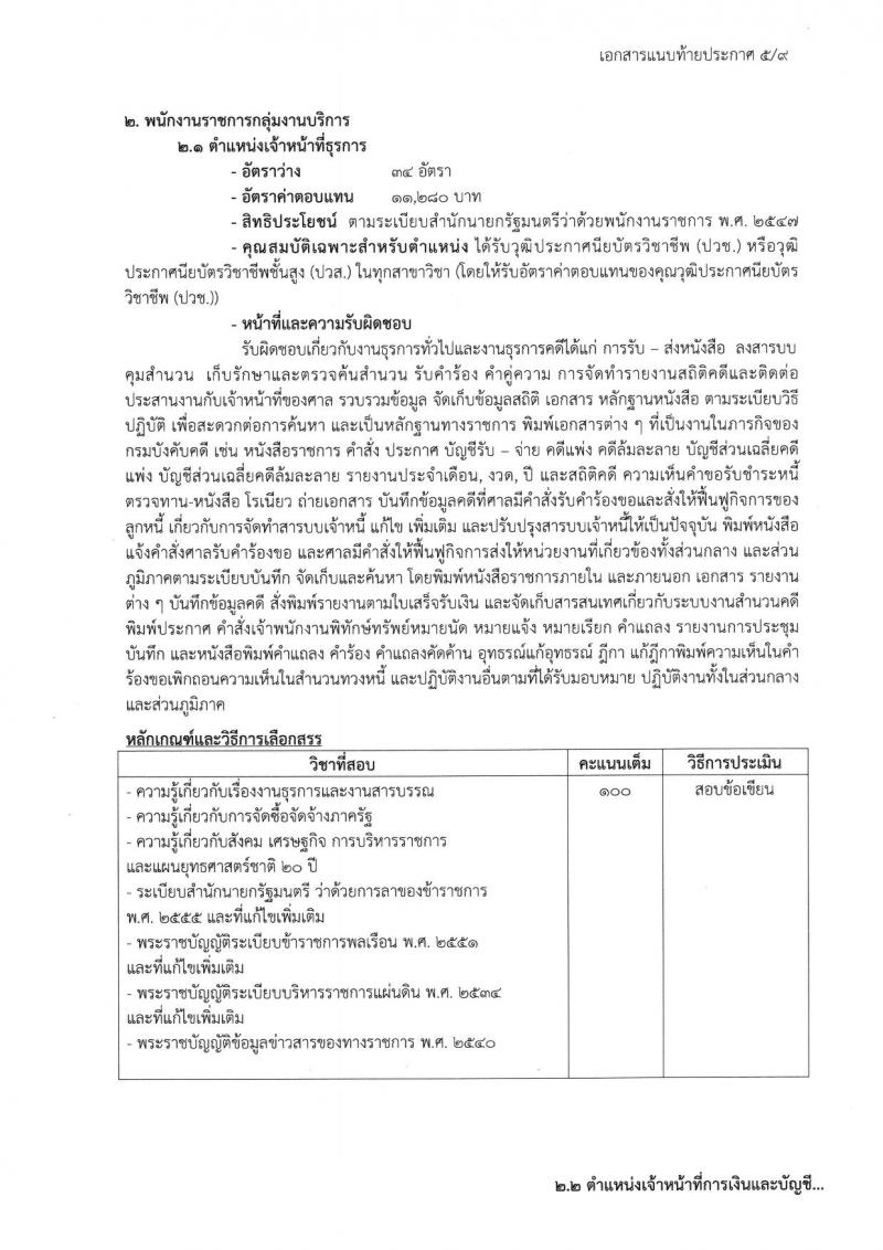 กรมบังคับคดี รับสมัครสอบเป็น พนักงานราชการ