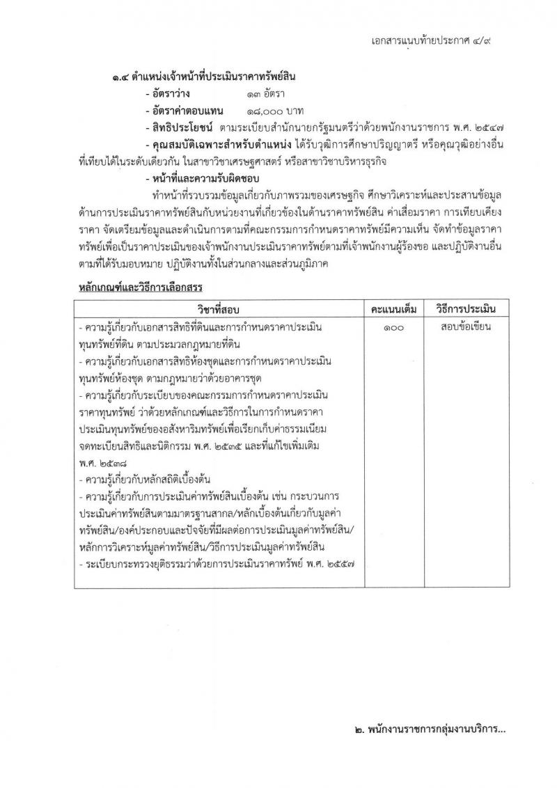 กรมบังคับคดี รับสมัครสอบเป็น พนักงานราชการ