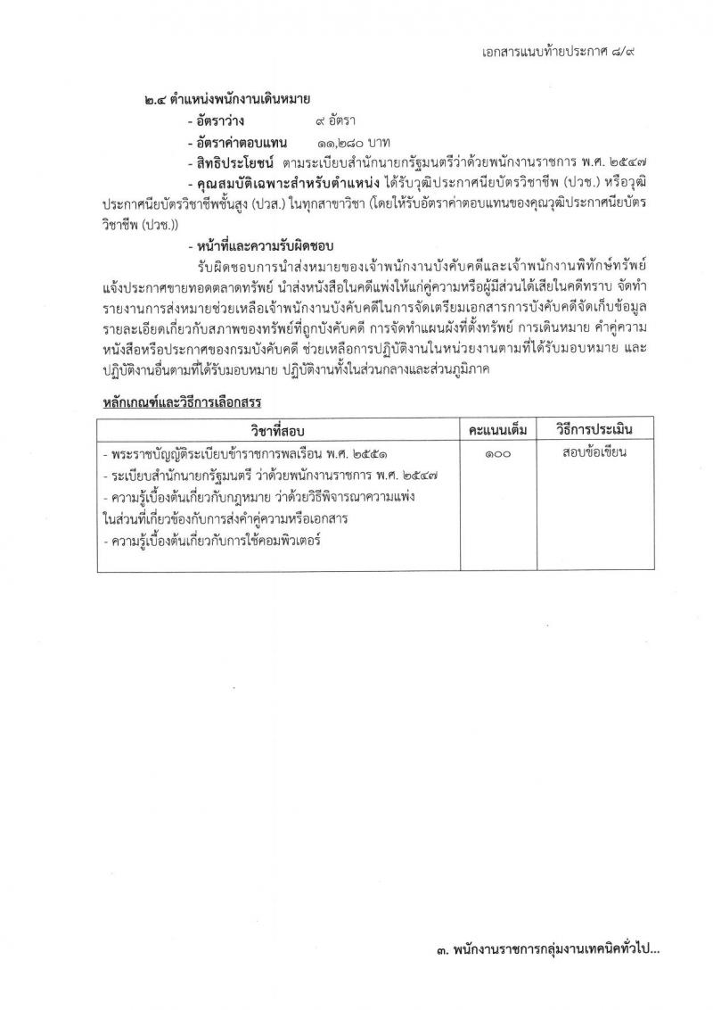 กรมบังคับคดี รับสมัครสอบเป็น พนักงานราชการ
