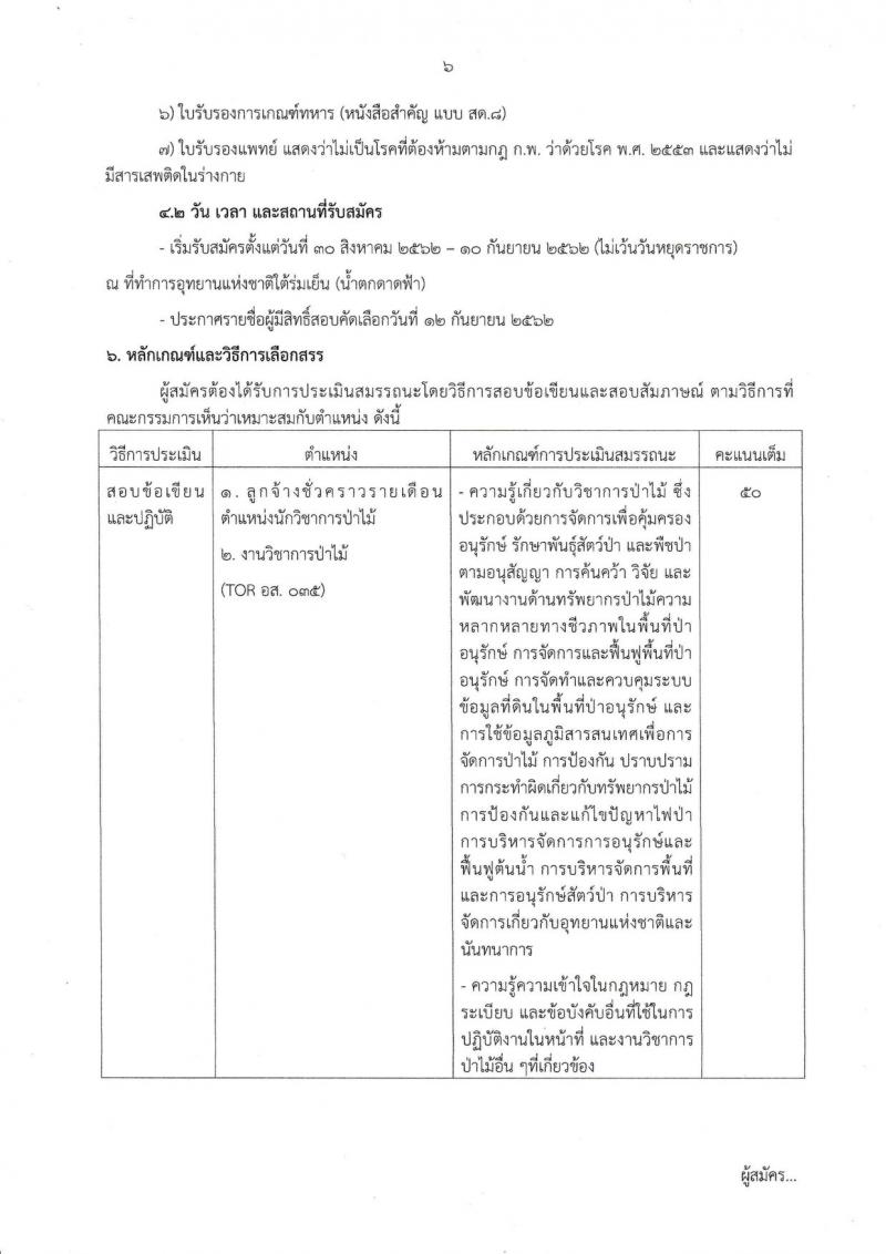 กรมอุทยานแห่งชาติใต้ร่มเย็น จังหวัดสุราษฎร์ รับสมัครบุคคลเข้าปฏิบัติงาน จำนวน 43 อัตรา (ไม่จำกัดวุฒิ, วุฒิ ปวส. ป.ตรี) รับสมัครสอบตั้งแต่วันที่ 30 ส.ค. – 10 ก.ย. 2562