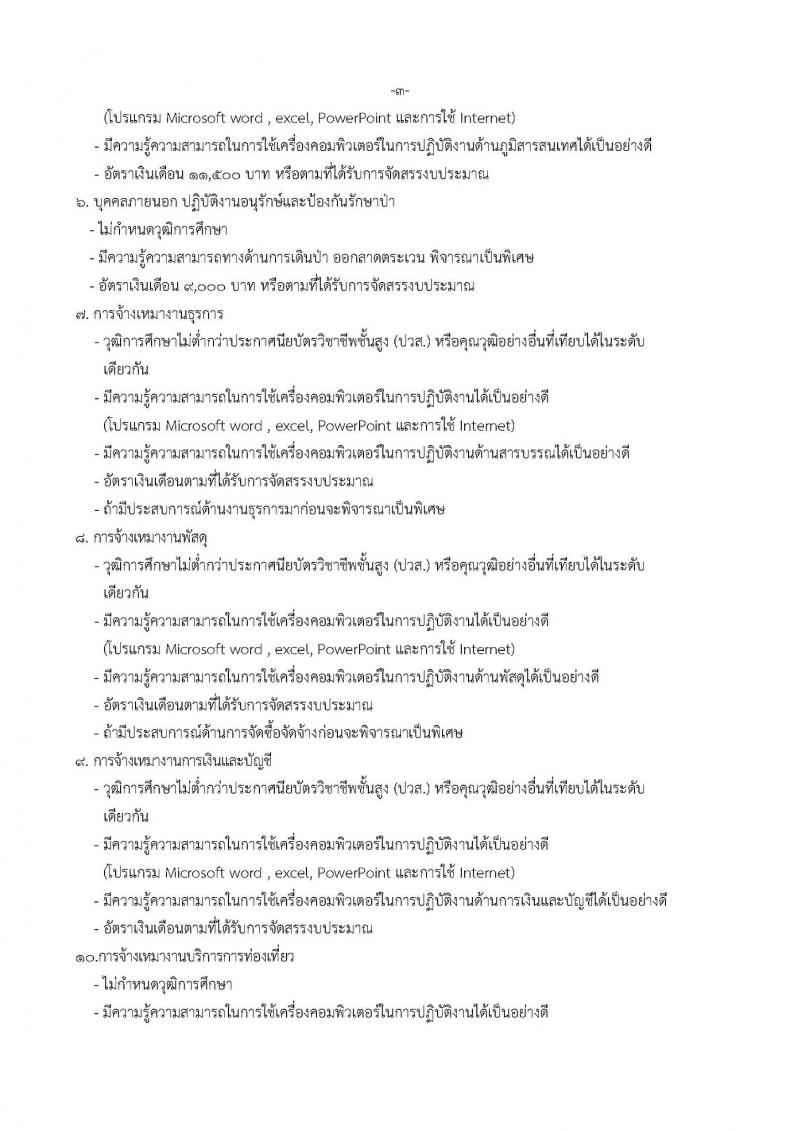 อุทยานแห่งชาติเขาสก รับสมัครคัดเลือกพนักงานจ้างเหมาเอกชนดำเนินกงาน บุคคลภายนอกปฏิบัติงานส่วนราชการและลูกจ้างชั่วคราวรายเดือน จำนวน 119 อัตรา (ไม่กำหนดวุฒิ และวุฒิ ปวส. ป.ตรี) รับสมัครสอบตั้งแต่วันที่ 7-12 ก.ย. 2562