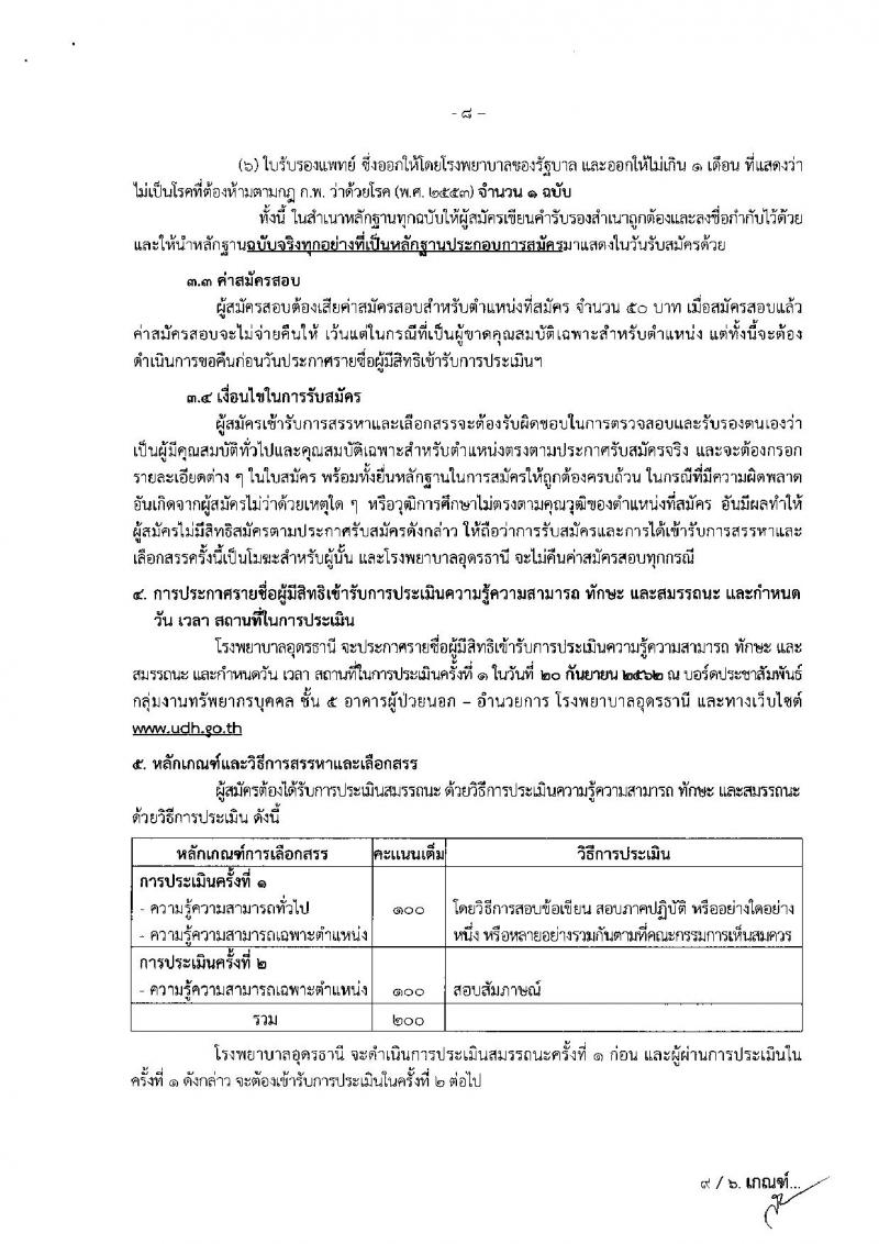 โรงพยาบาลอุดรธานี รับสมัครบุคคลเพื่อเลือกสรรและเลือกสรรเป็นพนักงานกระทรวงสาธารณสุขทั่วไป จำนวน 11 ตำแหน่ง 13 อัตรา (วุฒิ ม.ต้น ม.ปลาย ปวช. ปวส. ป.ตรี) รับสมัครสอบตั้งแต่บัดนี้จนถึง 19 ก.ย. 2562