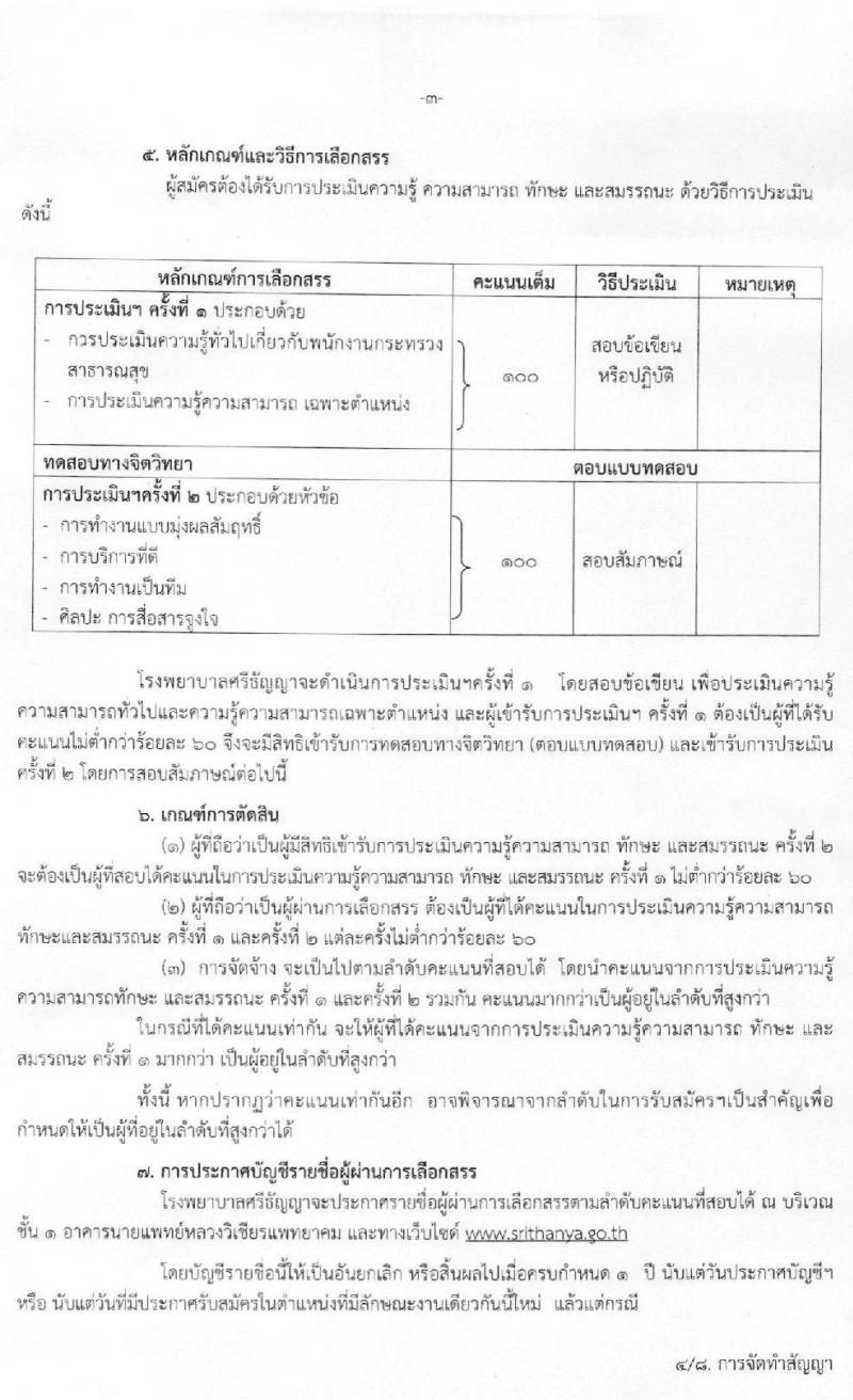 โรงพยาบาลศรีธัญญา รับสมัครบุคคลเพื่อเลือกสรรเป็นพนักงานราชการทั่วไป จำนวน 7 ตำแหน่ง 12 อัตรา (วุฒิ ม.ต้น ม.ปลาย ป.ตรี) รับสมัครสอบตั้งแต่วันที่ 25 พ.ย. – 17 ธ.ค. 2562