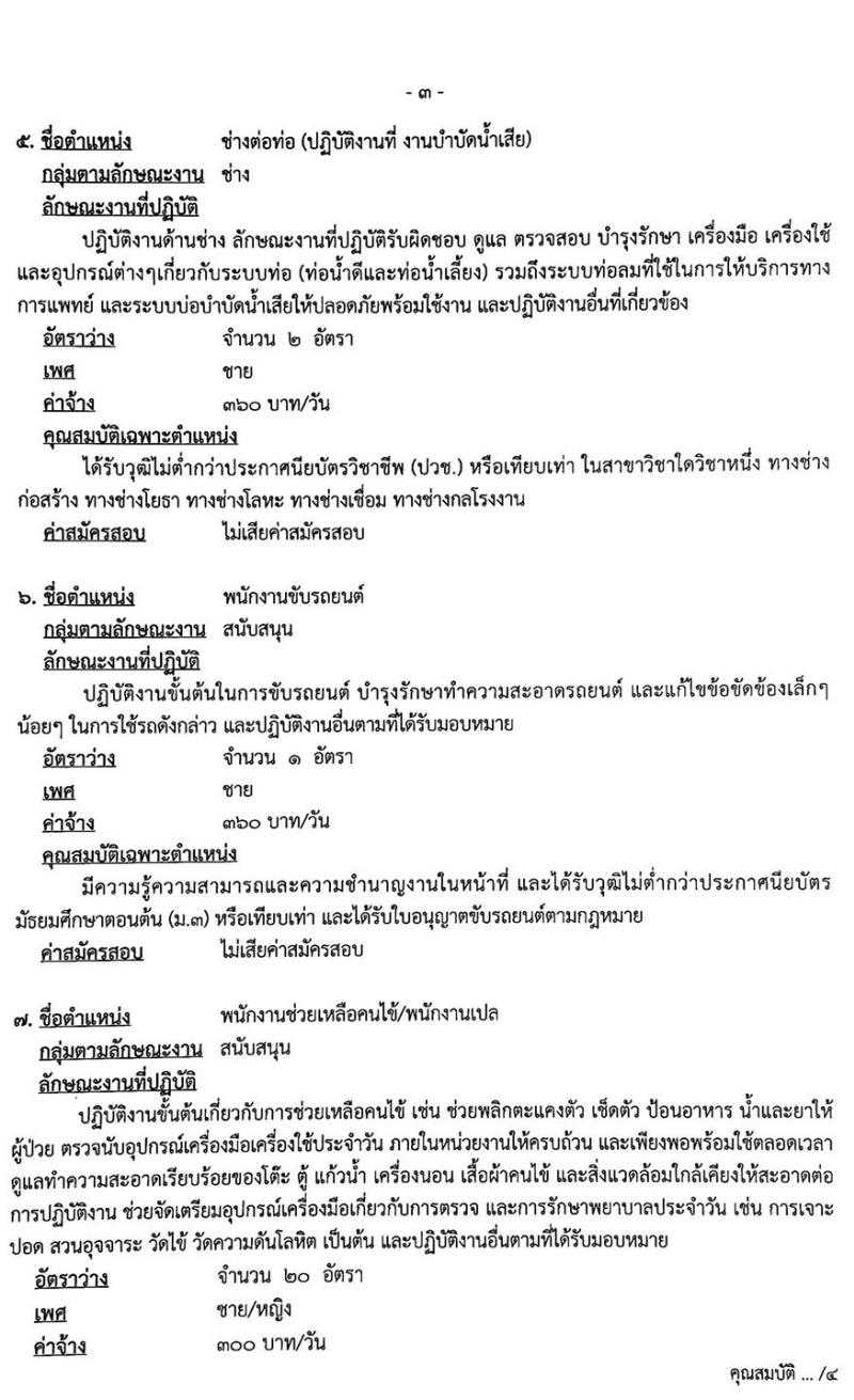 โรงพยาบาลพระพุทธบาท รับสมัครบุคคลเพื่อเลือกสรรเป็นลูกจ้างชั่วคราว จำนวน 12 ตำแหน่ง 41 อัตรา (วุฒิ บางตำแหน่งไม่ต้องใช้วุฒิ, ม.ต้น ม.ปลาย ปวช. ปวส. ป.ตรี) รับสมัครตั้งแต่วันที่ 2 – 13 มี.ค. 2563