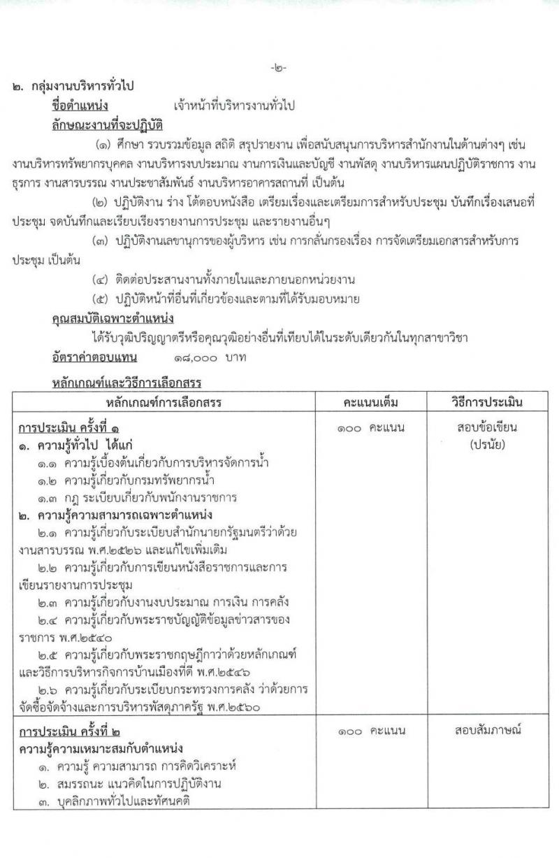 สำนักงานทรัพยากรน้ำภาค 9 รับสมัครบุคคลเพื่อเลือกสรรเป็นพนักงานราชการทั่วไป จำนวน 2 ตำแหน่ง 2 อัตรา (วุฒิ ปวส. ป ตรี) รับสมัครตั้งแต่วันที่ 9 – 13 มี.ค. 2563