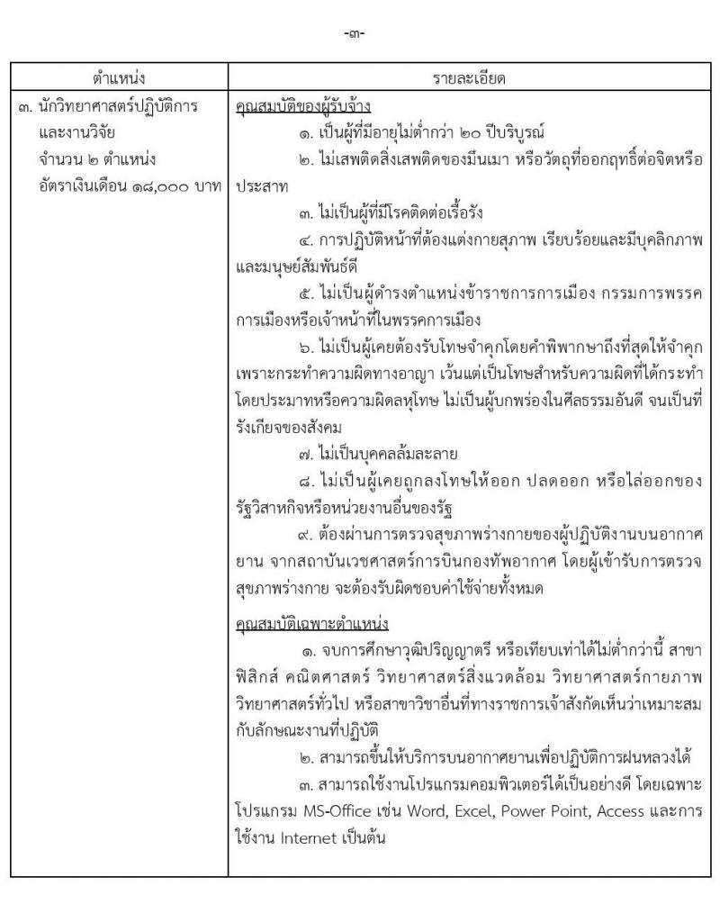 ศูนย์ปฏิบัติการฝนหลวงภาคเหนือตอนล่าง รับสมัครงานพนักงานจ้างเหมาเอกชนบริการ 9 ตำแหน่ง 14 อัตรา (วุฒิ บางตำแหน่งไม่ต้องใช้วุฒิ, ป.6 ปวส. ป.ตรี) รับสมัครสอบตั้งแต่วันที่ 11 – 17 มี.ค. 2563