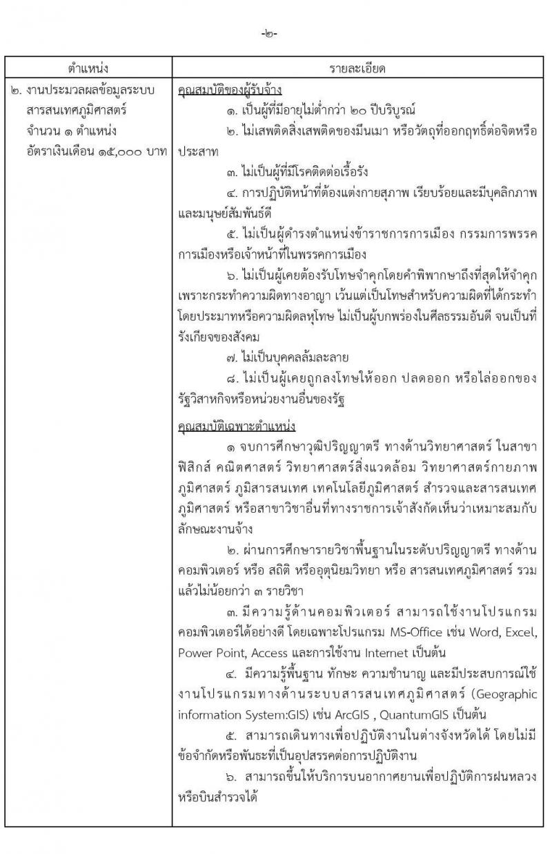 ศูนย์ปฏิบัติการฝนหลวงภาคเหนือตอนล่าง รับสมัครงานพนักงานจ้างเหมาเอกชนบริการ 9 ตำแหน่ง 14 อัตรา (วุฒิ บางตำแหน่งไม่ต้องใช้วุฒิ, ป.6 ปวส. ป.ตรี) รับสมัครสอบตั้งแต่วันที่ 11 – 17 มี.ค. 2563