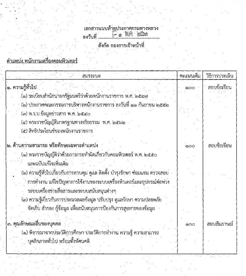 กรมทางหลวง รับสมัครบุคคลเพื่อสรรหาและเลือกสรรเป็พนักงานราชการทั่วไป จำนวน 3 ตำแหน่ง 4 อัตรา (วุฒิ ปวช. ปวส. ป.ตรี) รับสมัครสอบตั้งแต่วันที่ 19-25 พ.ค. 2563
