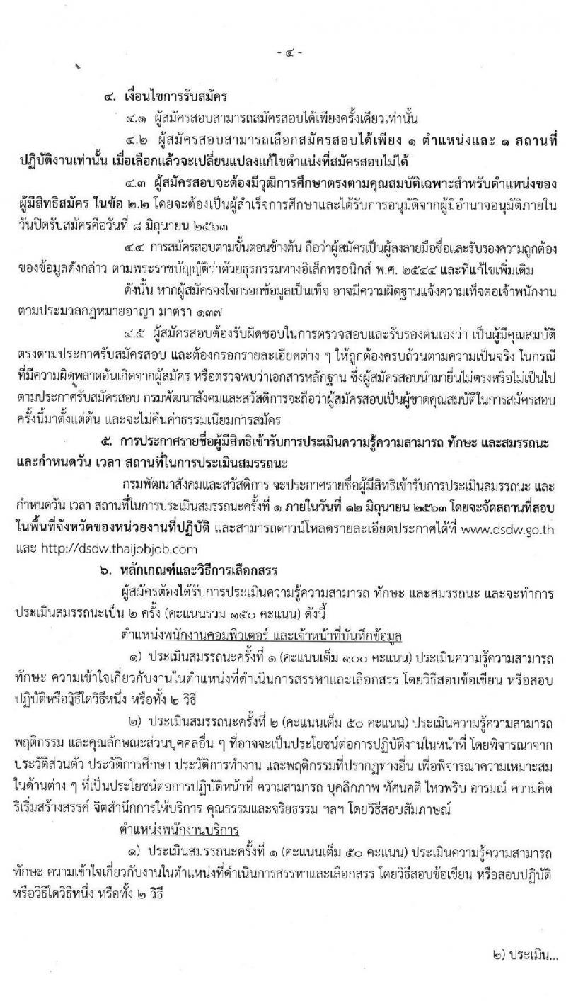 กรมพัฒนาสังคมและสวัสดิการ รับสมัครบุคคลเพื่อเลือกสรรเป็นพนักงานราชการทั่วไป จำนวน 3 อัตรา (วุฒิ ปวช. ปวส.) รับสมัครสอบทางอินเทอร์เน็ต ตั้งแต่วันที่ 1-8 มิ.ย. 2563